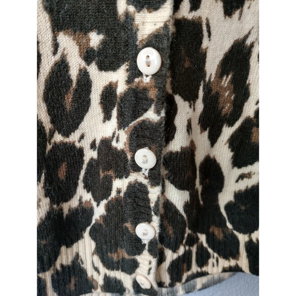 City Streets Cheetah Print 3/4 Cardigan Sweater SZ Small - Picture 4 of 8